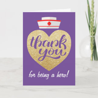 Cartão de Agradecimento Enfermeira Estetoscópio Co