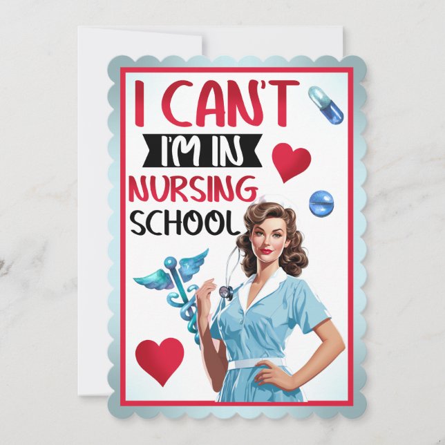 Cartão De Agradecimento Enfermeira Nostálgica Bonita Se Aproxima Na Enferm (Frente)