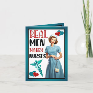 Cartão De Agradecimento Enfermeira Retro Pinup_ Real Men Casado Enfermeiro