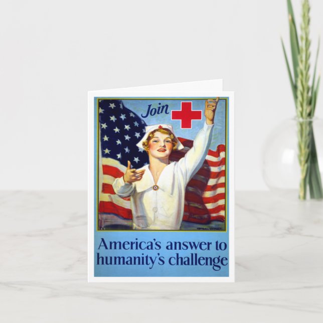 Cartão De Agradecimento Enfermeiras - A resposta da América ao desafio da  (Frente)