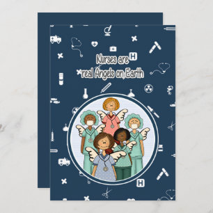 Cartão De Agradecimento Enfermeiras são verdadeiros Anjos na Terra. Placa 