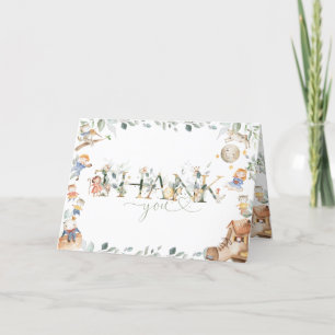 Cartão De Agradecimento Enfermeiro Chic Rhyme Greenery Chá de fraldas Aniv