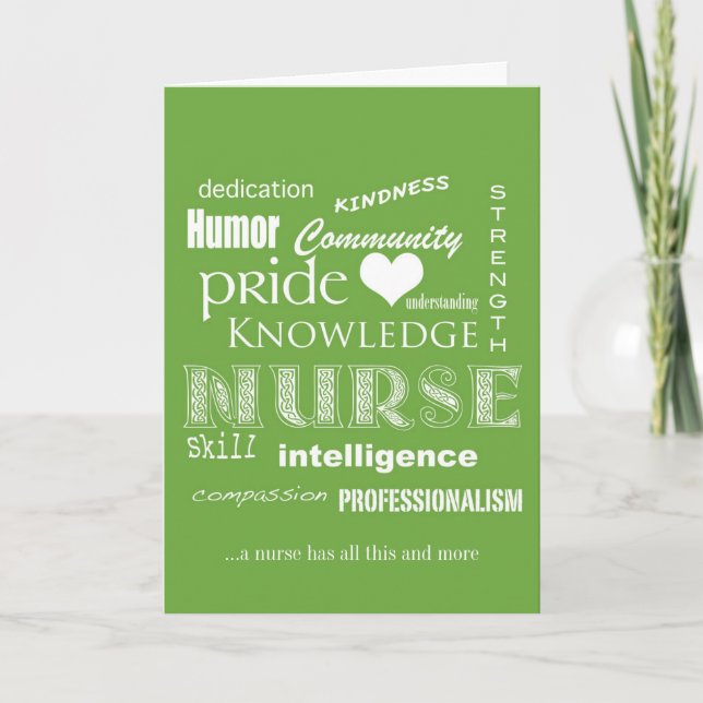Cartão De Agradecimento Enfermeiros Semana - Atributos de Enfermeiro - Ver (Frente)