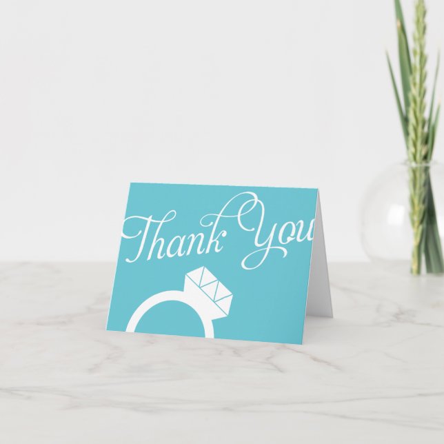 Cartão De Agradecimento Engagement Ring Thank You Cards (Frente)