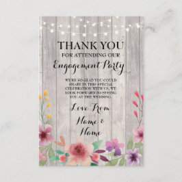 Cartão de Agradecimento Engajamento Casamento Flor