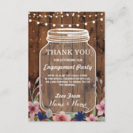 Cartão de Agradecimento Engajamento Jantar Floral