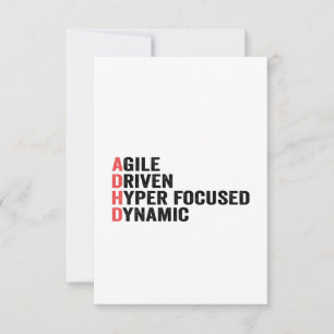 Cartão De Agradecimento Engraçado Adhd Agile Driven Hyper Focated Dynamic