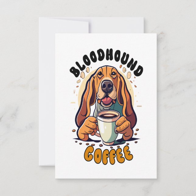 Cartão De Agradecimento Engraçado bebendo de cão Bloodhound (Frente)