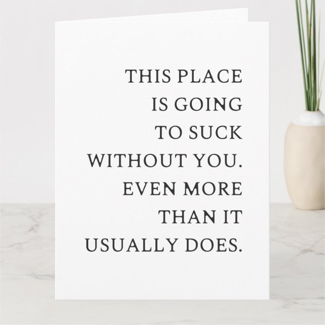 Cartão De Agradecimento Engraçado Colega De Trabalho Saindo - Novo Trabalh (Frente)