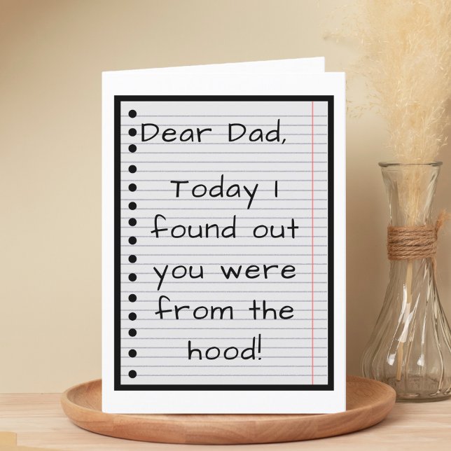 Cartão De Agradecimento Engraçado do Dia de os pais Feliz da Fé dos Hood (Funny From the Hood Fatherhood Happy Father's Day Thank You Card
)