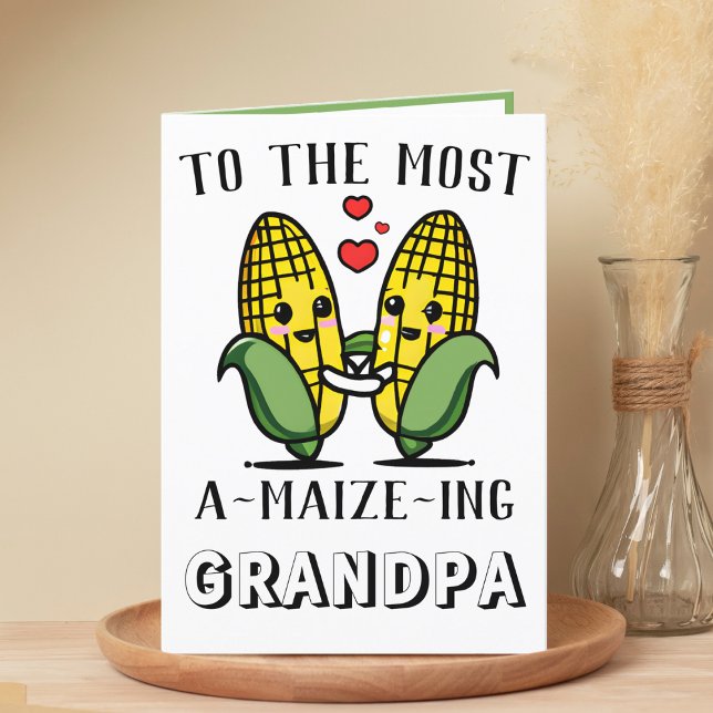 Cartão De Agradecimento Engraçado Engraçado Milho Milho, Dia de os pais do (cute corn amazing grandfather happy birthday greeting card)