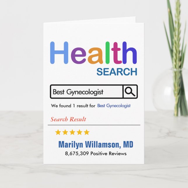 Cartão De Agradecimento Engraçado Presente Melhor Ginecologista (Frente)