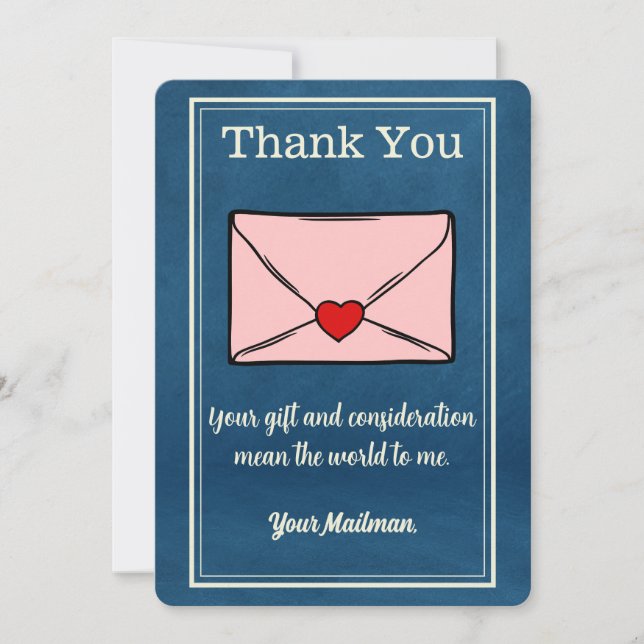 Cartão De Agradecimento Enviar Carta Carrier Mail Carrier (Frente)
