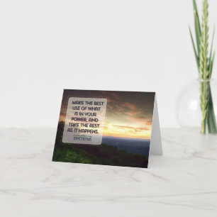 Cartão De Agradecimento Epictetus Inspirational Cote "Melhor uso"