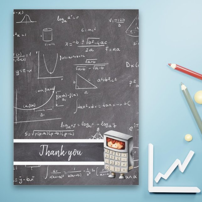 Cartão De Agradecimento Equações Matemáticas no Quadro Negro Fofas para Cr (Criador carregado)