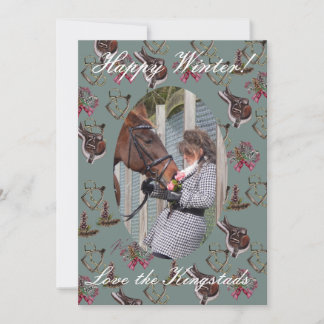 Cartão de Agradecimento Equestre de Feriado Festiv