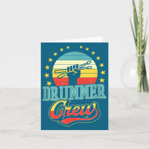 Cartão De Agradecimento Equipe de Baterista Engraçado Tendente ao Retro Es