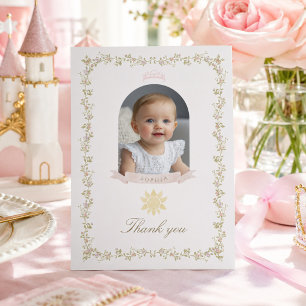 Cartão De Agradecimento Era Uma Vez Foto de Princesa Rosa