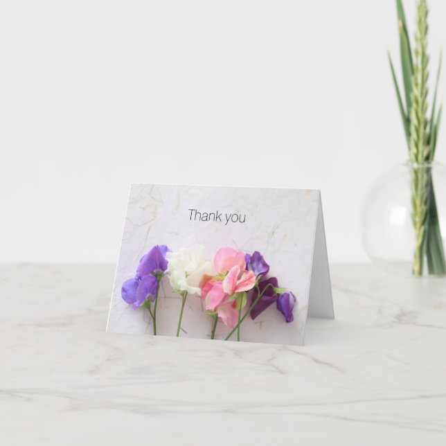 Cartão De Agradecimento Ervilhas doces, obrigado (Frente)