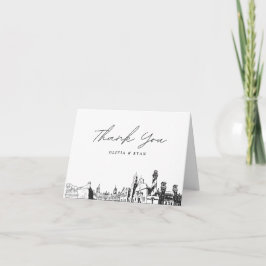 Cartão De Agradecimento Esboço da Linha do Horizonte de St. Augustine em C