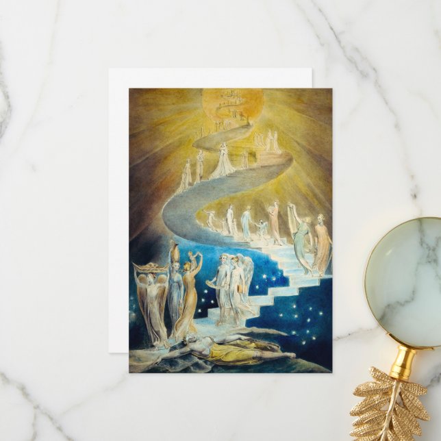 Cartão De Agradecimento Escada de Jacob por William Blake (Frente/Verso In Situ)