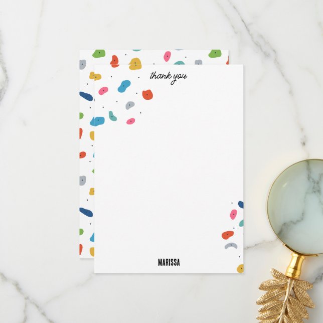 Cartão De Agradecimento Escalada de Rocha Crianças Coloridas Fofas (Frente/Verso In Situ)