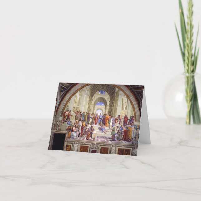 Cartão De Agradecimento Escola de Atenas, de Stanza della Segnatura (Frente)