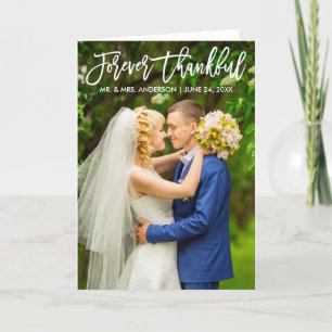 Cartão De Agradecimento Escova-Escova Moderna para Sempre Feliz Casamento