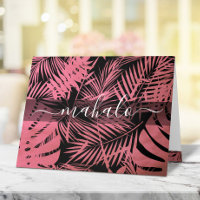 Escrito com caligrafia de palma tropical rosa-maha