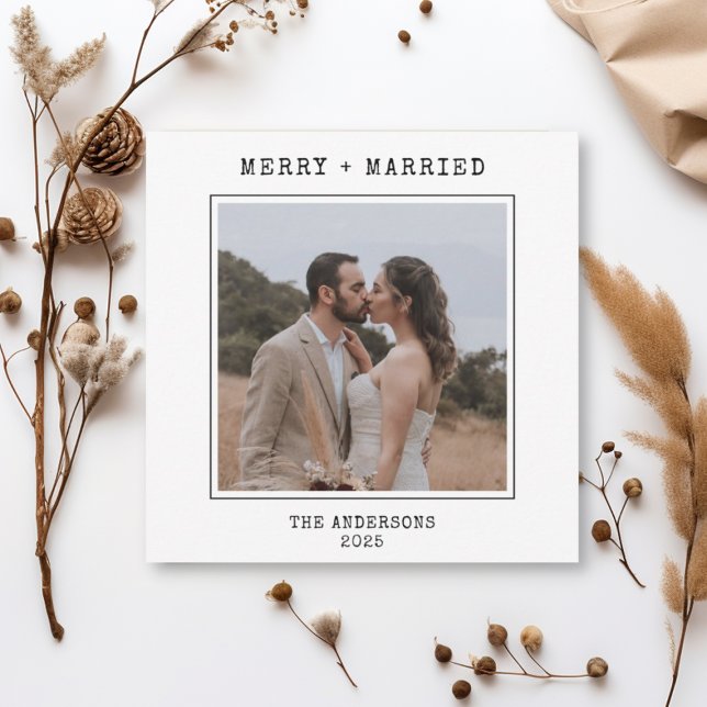 Cartão De Agradecimento Escritor 2 Fotografia Feliz Casada Natal (Criador carregado)