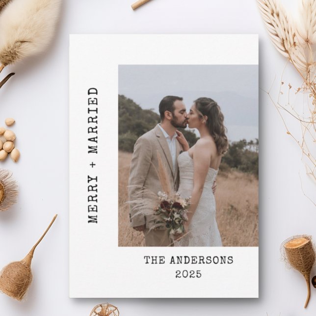 Cartão De Agradecimento Escritor 2 Fotografia Feliz Casada Natal (Criador carregado)