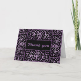 Cartão De Agradecimento Escroto roxo e preto