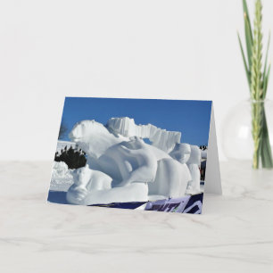 Cartão De Agradecimento Escultura de Neve do Urso Polar, Quebec, Canadá