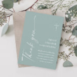 Cartão De Agradecimento Escuro Elegante Moderno Sage Batismo Verde<br><div class="desc">Escrito Elegante moderno Sage Cartões de agradecimentos de Batismo Verde. Clique no botão personalizar para personalizar este design com seus detalhes. Para alterar as cores e fontes,  escolha editar este design para abrir mais as opções adicionais de personalização.</div>