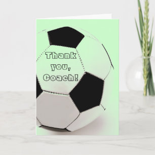 Cartão De Agradecimento Esfera de futebol clássica - obrigado-te, treinado