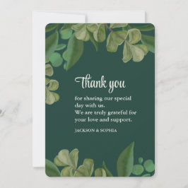 Cartão De Agradecimento Esmeralda verde esmeralda verde-esbelta-verde-esgu