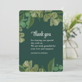 Cartão De Agradecimento Esmeralda verde esmeralda verde-esbelta-verde-esgu