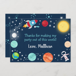 Cartão De Agradecimento Espaço Fora Deste Aniversário Mundial Obrigado