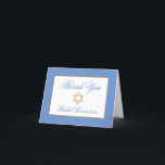Cartão De Agradecimento Especial 1 Bat Mitzvah Azul Dourado Dobrado<br><div class="desc">Bat Mitzvah Azul Dourado Obrigado Nota</div>