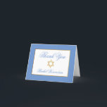 Cartão De Agradecimento Especial 1 Bat Mitzvah Azul Dourado Dobrado<br><div class="desc">Bat Mitzvah Azul Dourado Obrigado Nota</div>