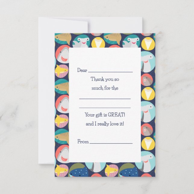 Cartão De Agradecimento Espécies De Tubarão-Cinto Enchem (Frente)