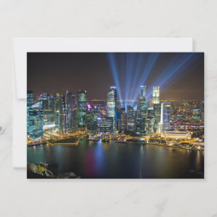 Cartão De Agradecimento Espectáculo de Luzes no Centro de Singapura