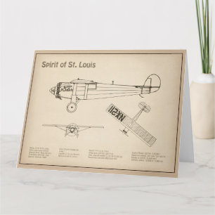 Cartão De Agradecimento Espírito de Rua. Louis - Planos de Aeronave Bluepr