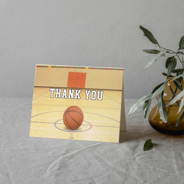 Cartão De Agradecimento Esporte da Corte de Basquete (Basketball Court Sport Thank You Card
)