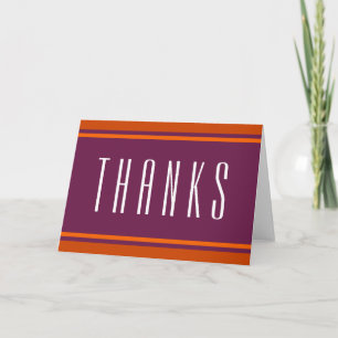 Cartão De Agradecimento ESPORTE STRIPES - Plum Orange + seu texto