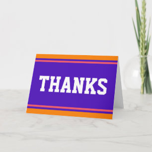 Cartão De Agradecimento ESPORTE STRIPES - Violet Orange + seu texto