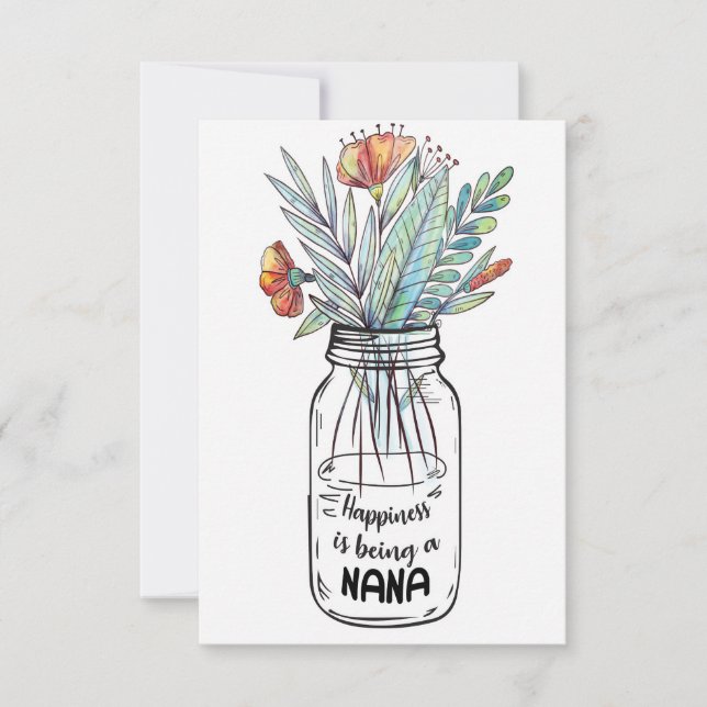 Cartão De Agradecimento Esposa Arte Felicidade É Ser Uma Nana (Frente)