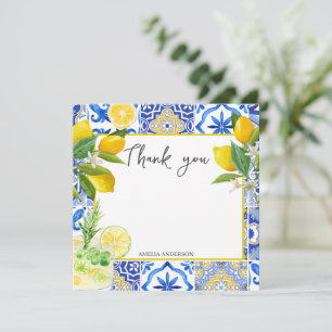 Cartão De Agradecimento Espremedura de limão principal azulejos Chuveiro d