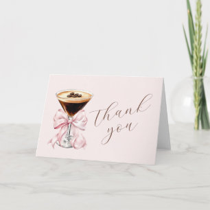 Cartão De Agradecimento Espresso Martini Laço Pink Coquette