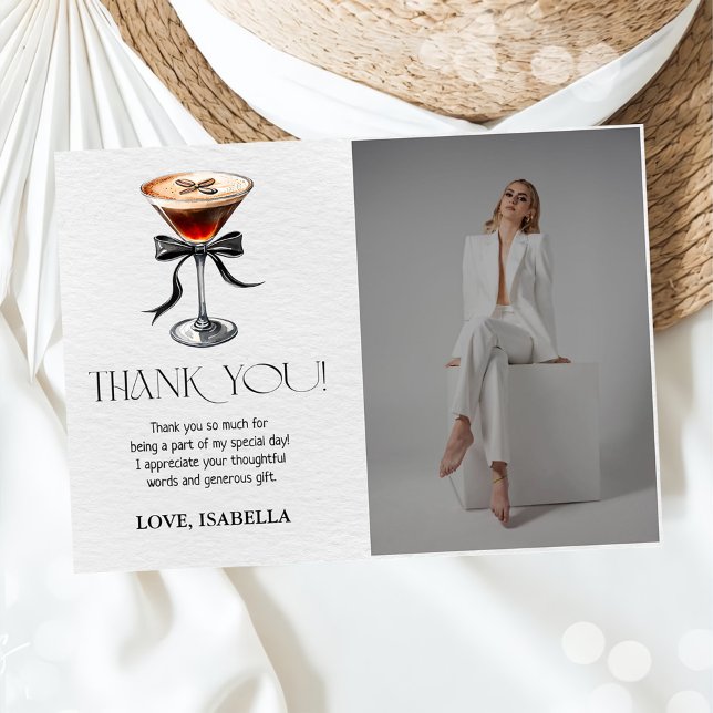 Cartão De Agradecimento Espresso Martini Tini Bit Older Birthday Photo (Criador carregado)